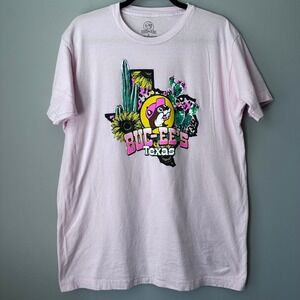 Buc-ee's Women T-Shirt  Large Texas Cactus Graphic Tee Souvenir‎ Pink Sunflower